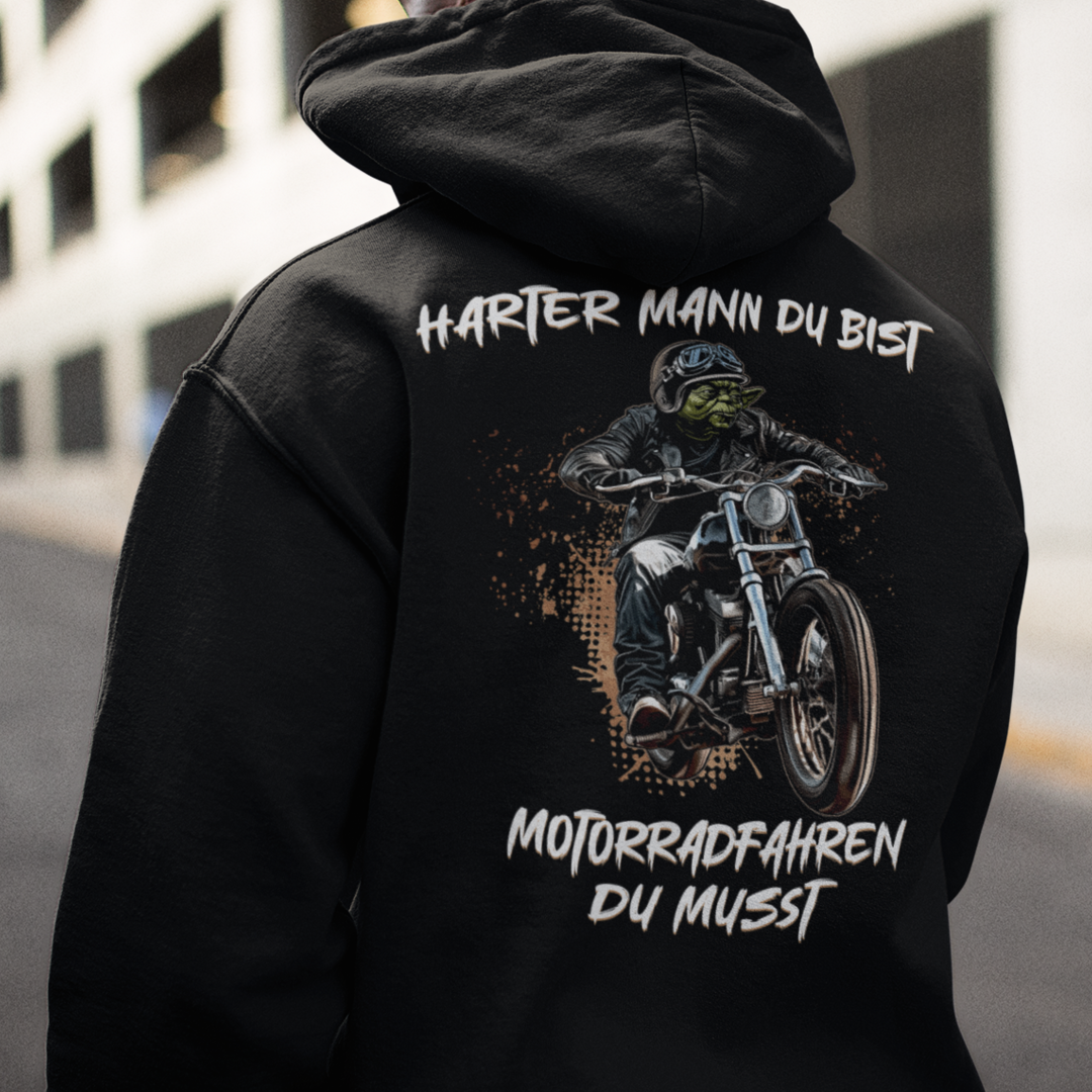 Harter Mann Du bist - Motorradfahren Du musst - OS Zipper Hoodie