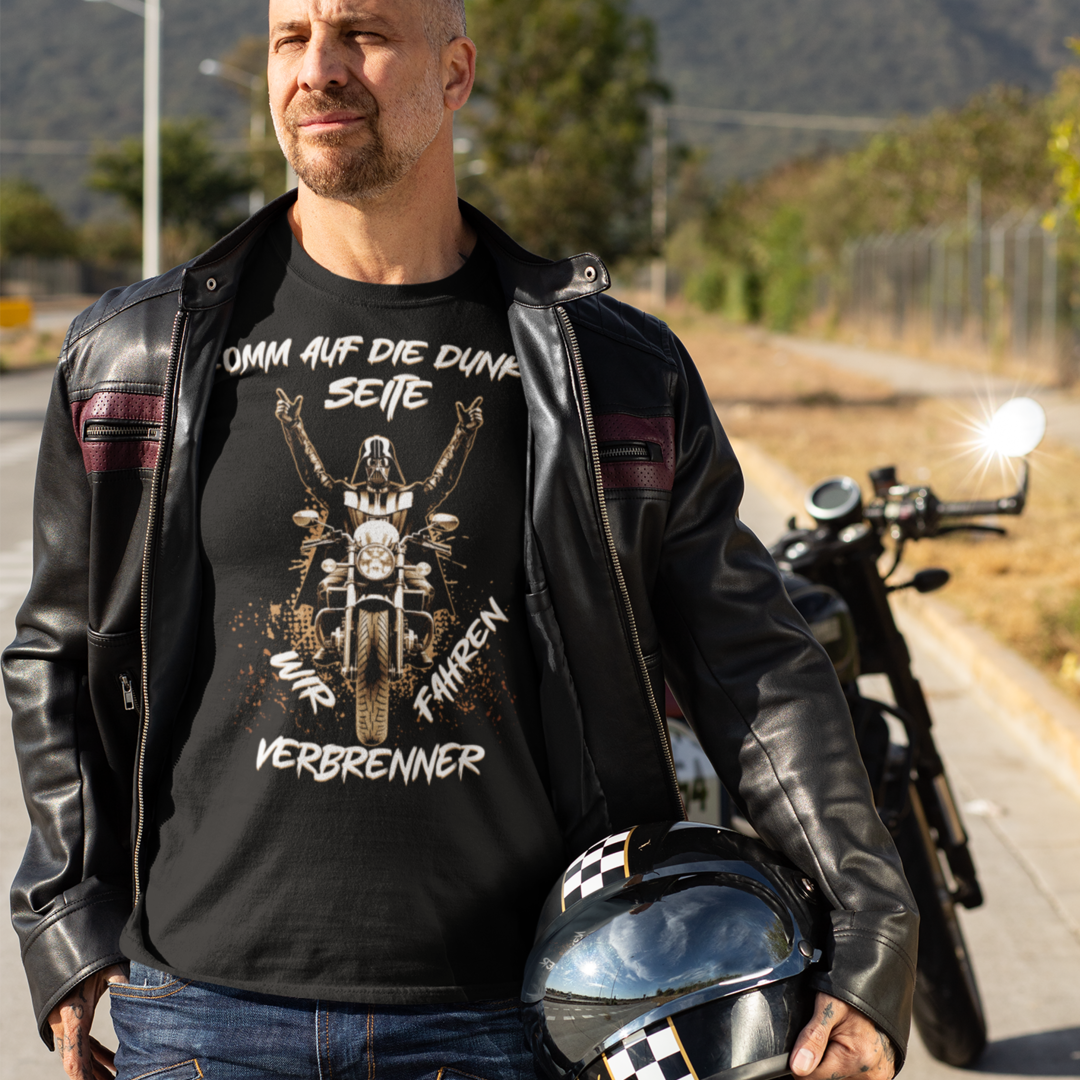Komm auf die dunkle Seite, wir fahren VERBRENNER - Premium T-Shirt