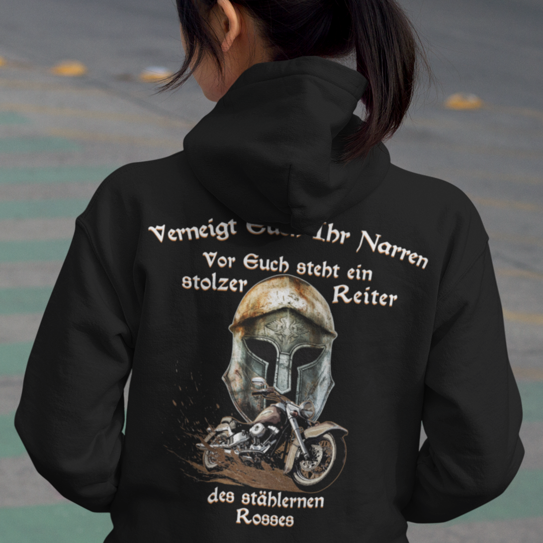 Reiter des stählernen Rosses - Premium Hoodie Unisex, BACKPRINT