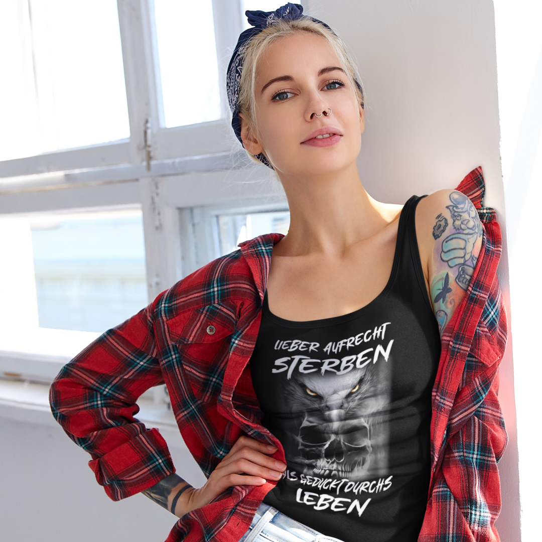 LIEBER AUFRECHT STERBEN ALS GEDUCKT DURCHS LEBEN - Premium Tanktop