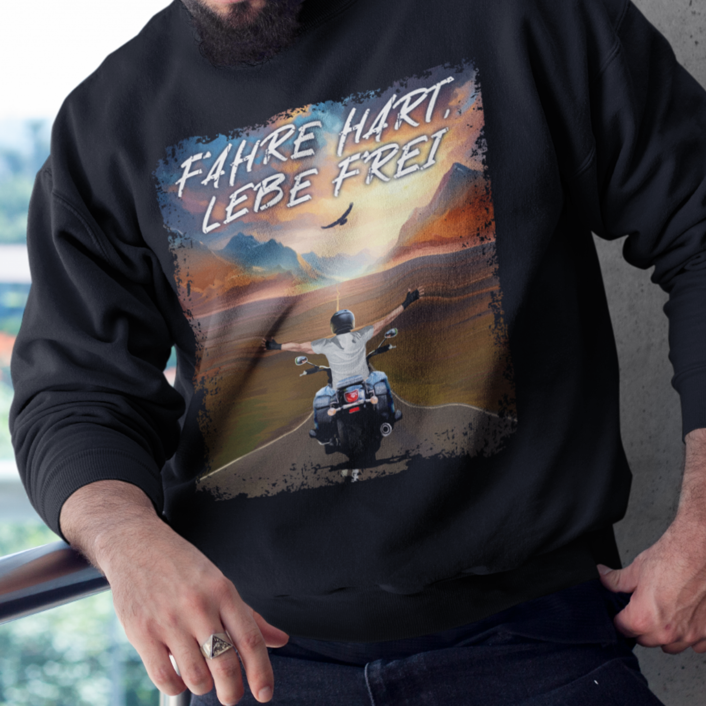 FAHRE HART, LEBE FREI - Premium Sweatshirt Unisex