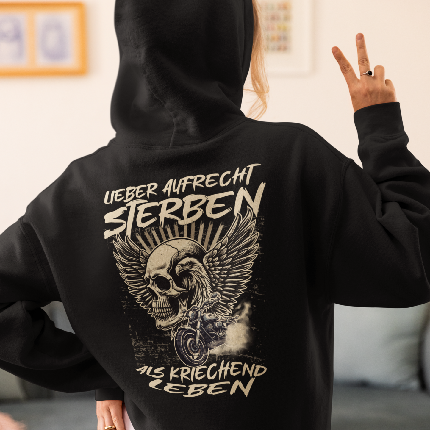 LIEBER AUFRECHT STERBEN ALS KRIECHEND LEBEN - OS Zipper Hoodie Unisex