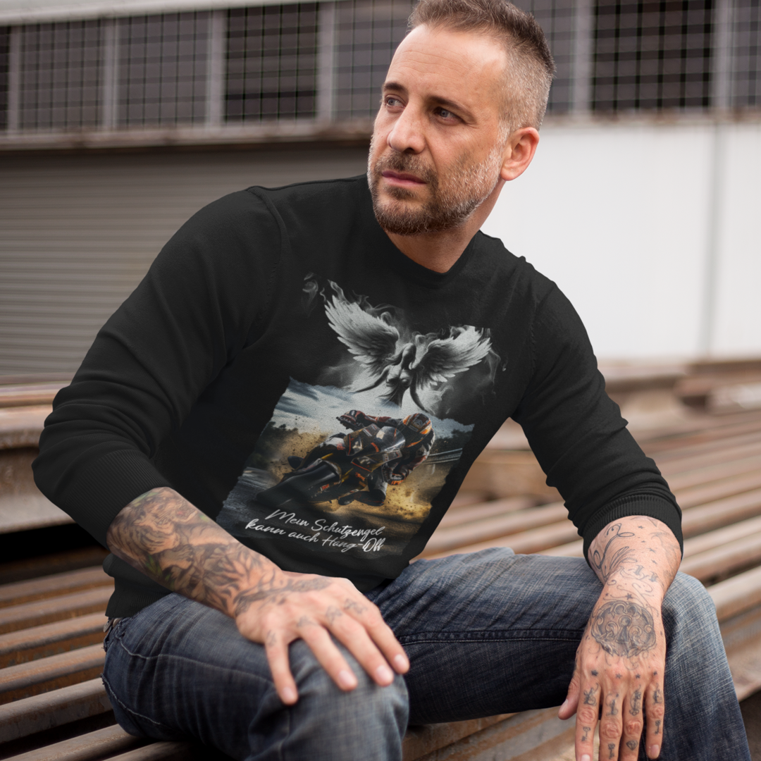 Mein Schutzengel kann auch Hang Off - Premium Sweatshirt Unisex