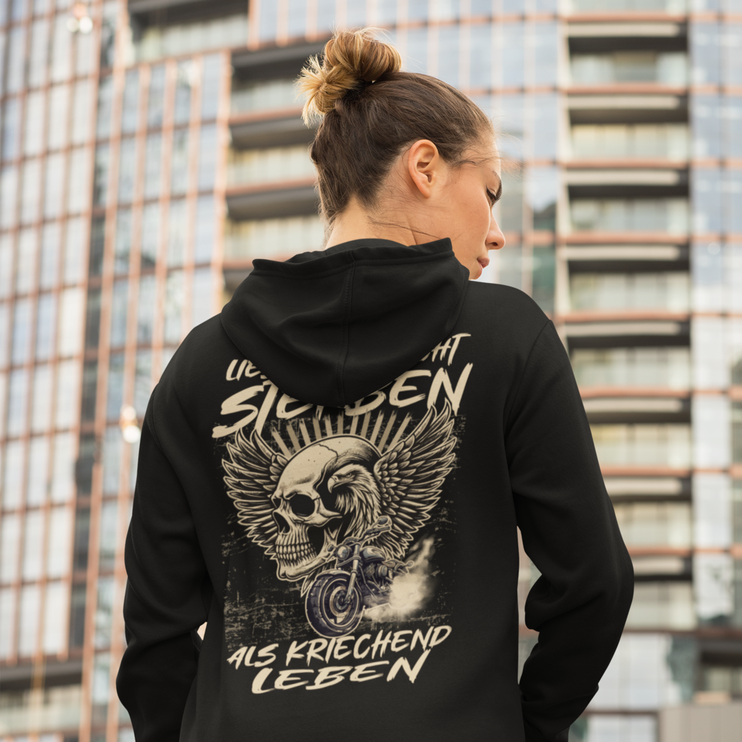 LIEBER AUFRECHT STERBEN ALS KRIECHEND LEBEN - Zipper Hoodie Unisex
