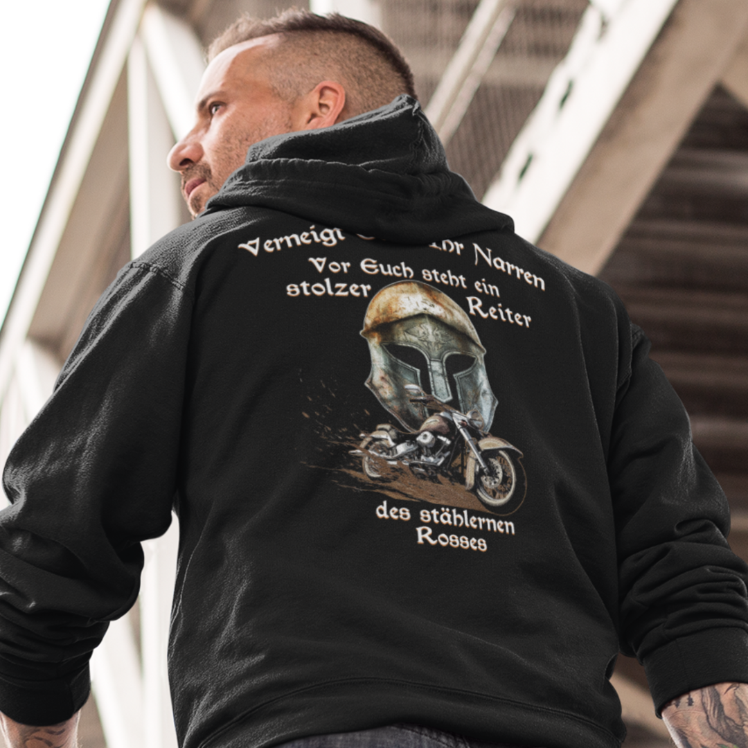 Reiter des stählernen Rosses - Premium Hoodie Unisex, BACKPRINT