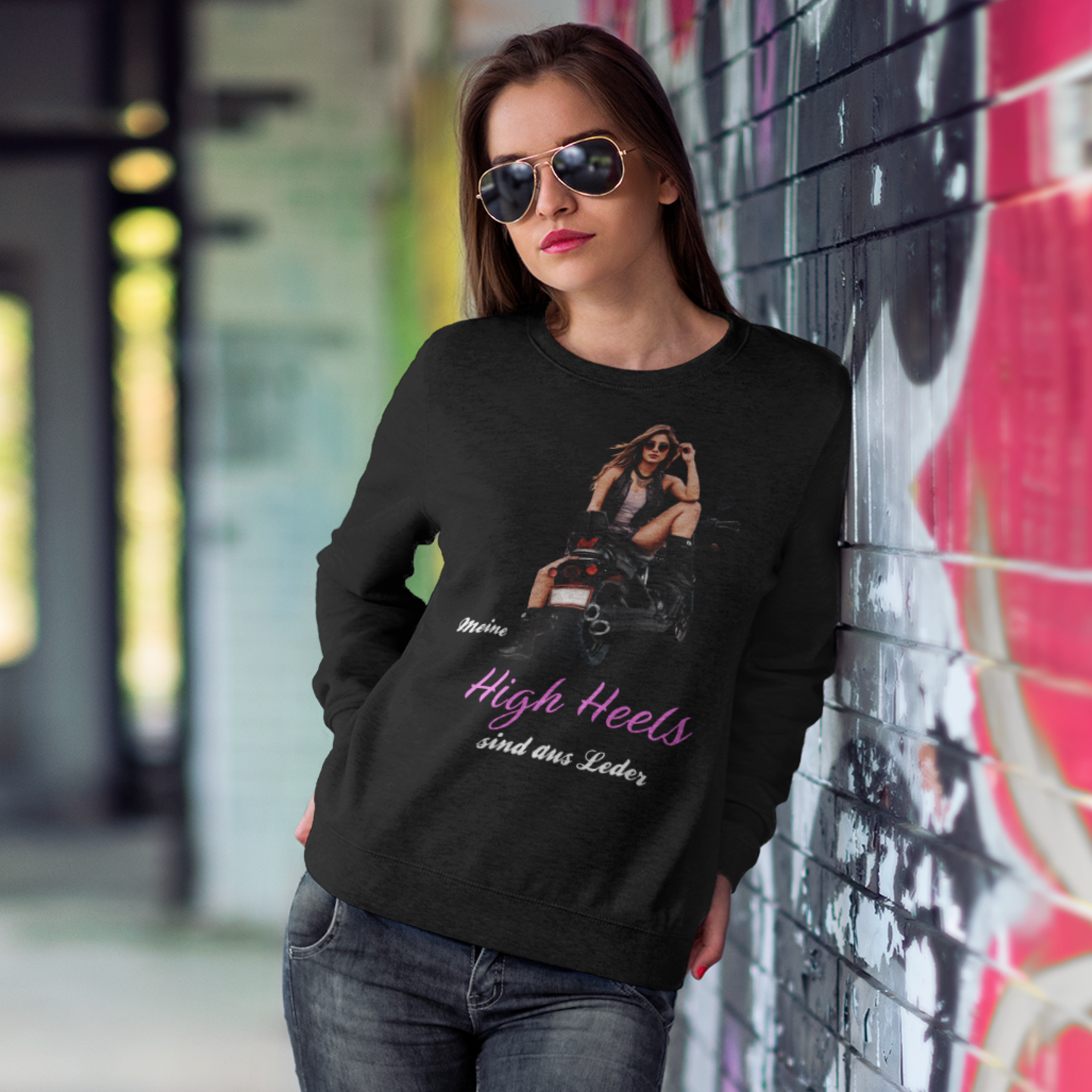 Meine High Heels sind aus Leder - Premium Sweatshirt Unisex