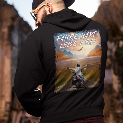 FAHRE HART, LEBE FREI - Premium Hoodie Unisex